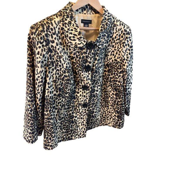 Ingredients Animal Spotted Print Four Button Swing Jacket Sz 1X - Picture 3 of 9